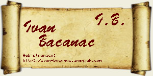 Ivan Bačanac vizit kartica